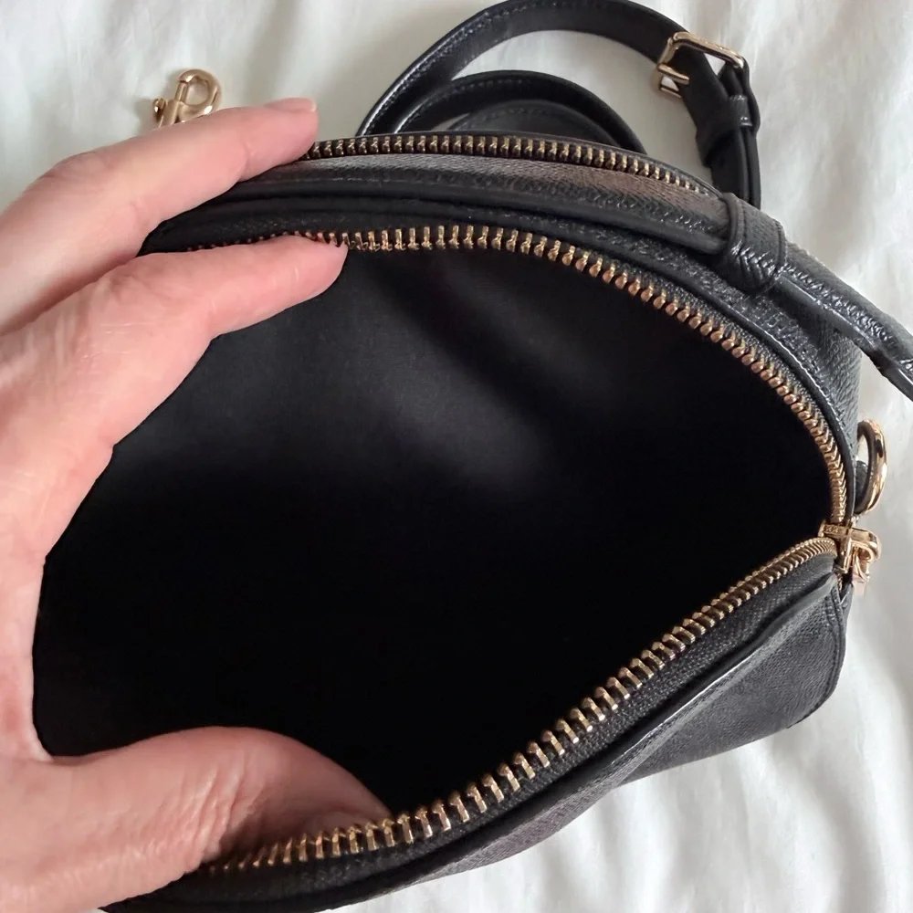 Coach Black Pebbled Leather Dome Crossbody with Gold Hardware - Picture 9 of 10